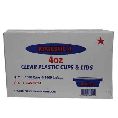 Majestic 4oz Clear Cup+Lidx1000